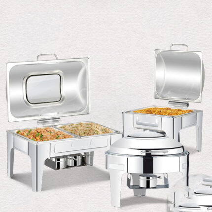 Poêle buffet à tampon hydraulique à jambe droite en acier inoxydable